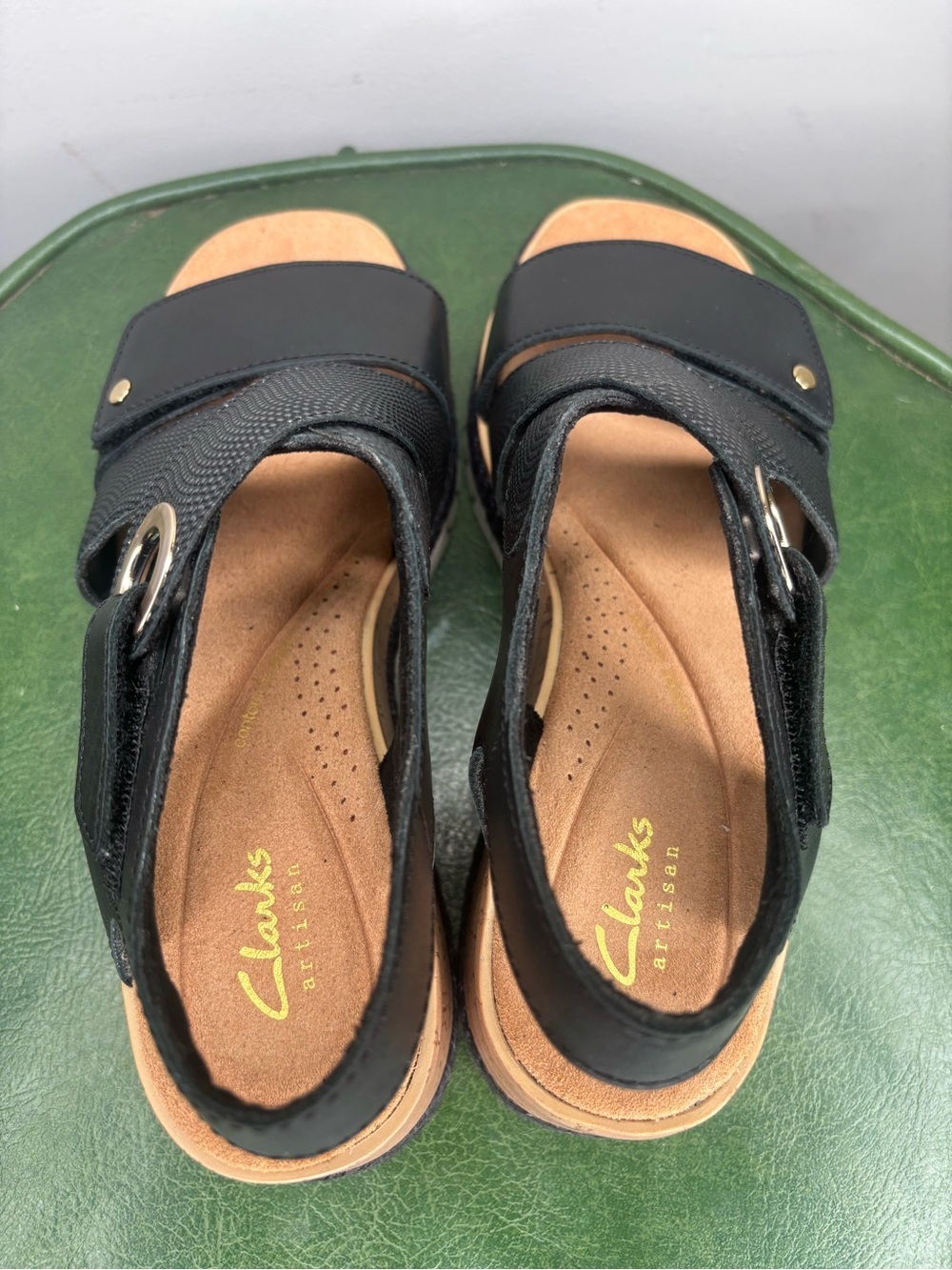 Clarks Kidiki Sun Black Wedge Sandals Size 6.5 NWT New - Picture 4 of 6
